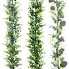 Artificial Silver Eucalyptus Greenery Garland Leaves Eucalyptus Dollar Vines Plant Wall for Wedding Faux Arch Garland Decor