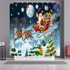 Curtain Shower Christmas With Hook Waterproof Fabric Bathroom Santa Xmas Claus
