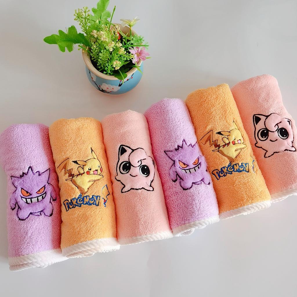 New Pikachu Coral Fleece Towel Set Household Face Towel Adult Large Children Bathing