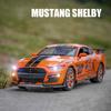 1/32 Sportwagen-Modellauto, Mustang Shelby GT500, Druckgussmetall, hochsimulierte Sound- und Lichtsammlung, Kinderspielzeug-Geschenke