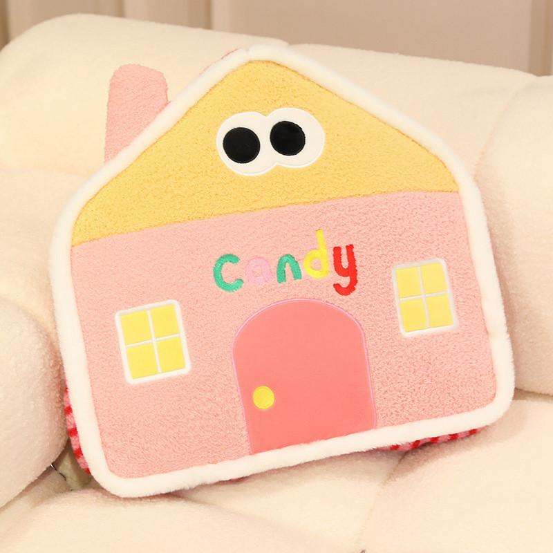 Macaron Small Colored House Plush Cushion Pillow Filling For Sofa Decor Bed