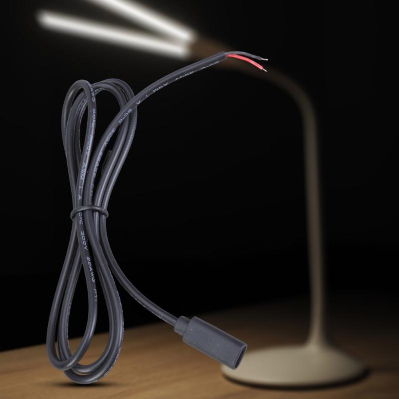 Open End Connector Type-C Female To 2 Pin Bare Wire Pigtail Wire Extension Power Cable for Replacement Repair DIY Cable