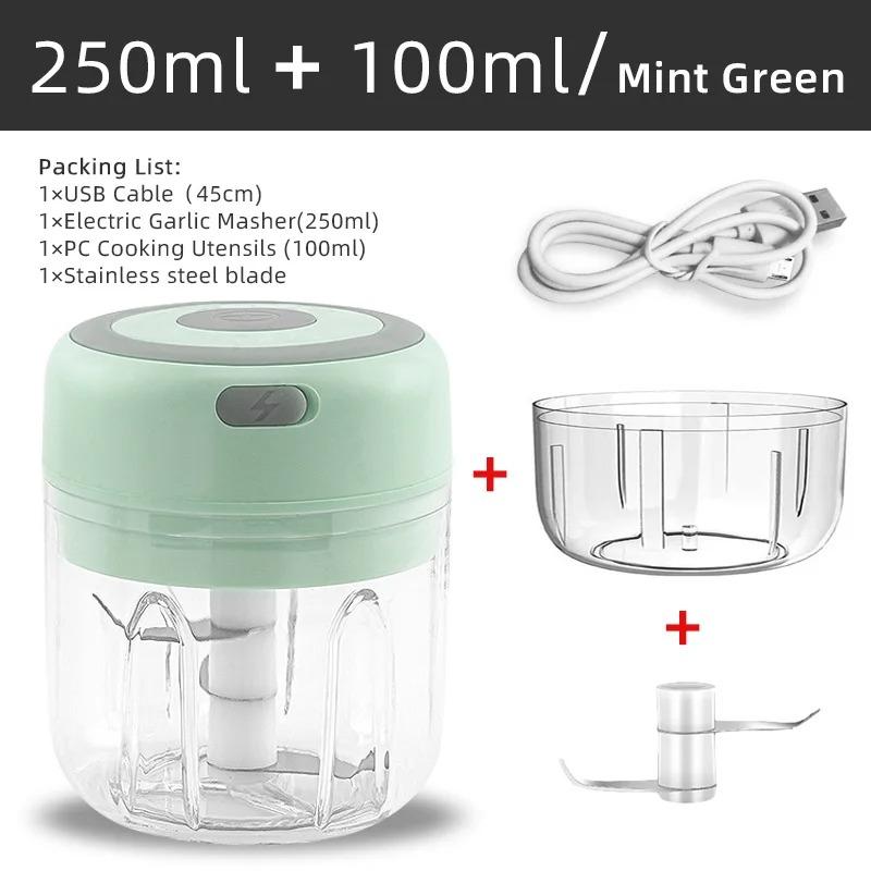 Electric Mini Garlic Mincer 100/250ML USB Vegetable Onion Chopper Portable Small Food Processor for Ginger Chili Vegetables 3