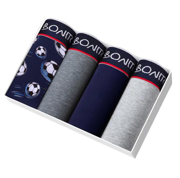 BONITOS 4 Teile/los Druck männer Höschen Baumwolle Herren Boxer Sexy Unterwäsche Für Mann Unterhose Große Größe
