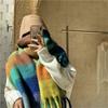 200x40cm Extra Long Wide & Thick Winter Scarf Fake Cashmere Fringe Shawl Rainbow Plaid Windproof Scarf Wrap for Women