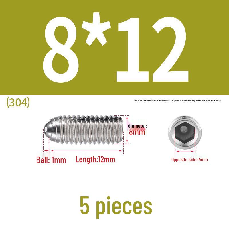 Stainless Steel Ball Plunger Set: M2.5-M16 Ball Screw Positioning Spring Plunger