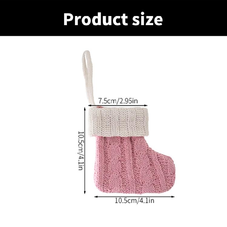 10Pcs Knitted Christmas Stocking Creative Colorful Socks Ornament Stylish Holiday Decoration for Wall or Tree Display