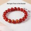 Red Agate Zodiac Bracelet: Year of the Snake, Rooster, Ox - Unisex Harmony Gift