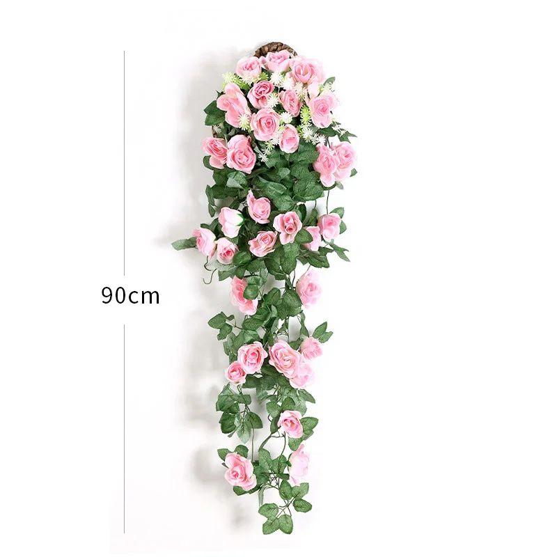 1/3pcs Artificial Flowers Rattan Fake Plants Vine Wall Hanging Roses Home DIY Wedding Garden Wreath Decor Christmas Decorative