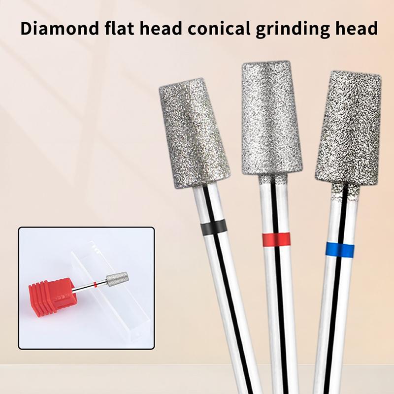 Nail Drill Bit Flat Head Conical Electric Manicure File Quick Removal Nails Polish Grinding Head Cuticle Professional Nail Tools