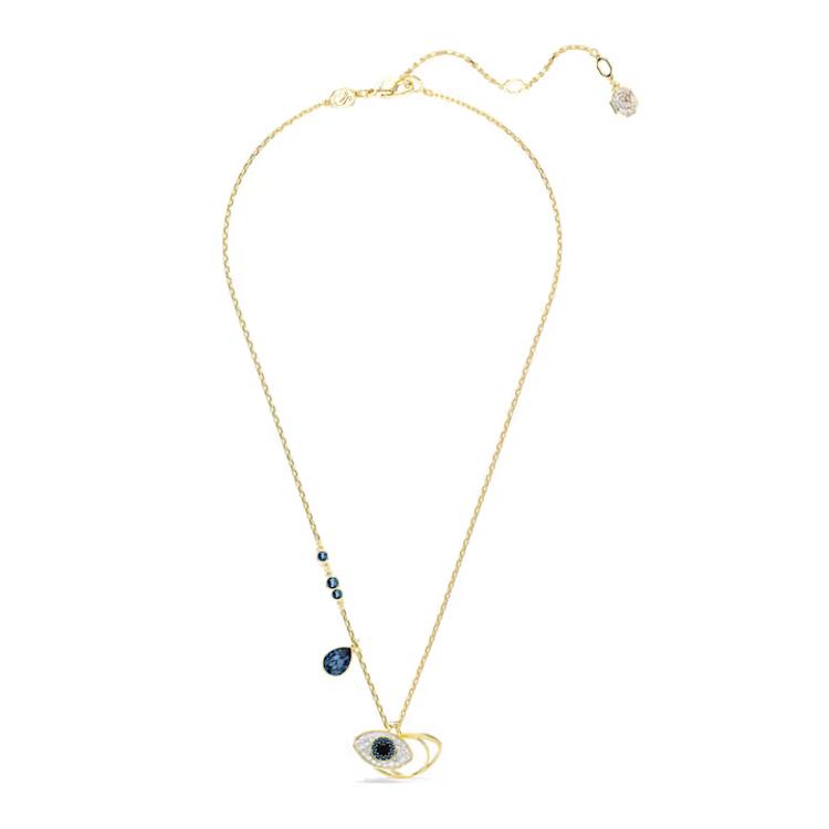 Swarovski Symbolica Devil Eye Pattern Hollow Pendant Imitation Crystal Necklace Women necklace Gold 5692178