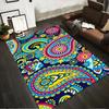 Colorful Paisley Floral Pattern Rug Non-slip Rug Suitable for Living Room and Bedroom Sofas
