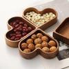Heart-Shaped Solid Wood Dried Fruit and Snack Storage Tray