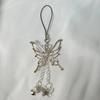 Bell Silver Butterfly Phone Chain Butterfly Mobile Keychain Lanyard  Women Girls