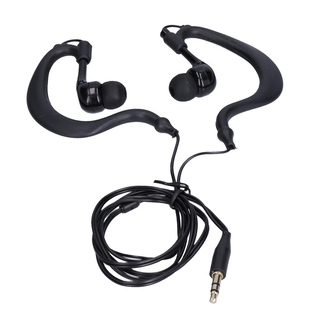 Swimming Headphones 3.5mm Plug Waterproof Conduction Headphones with Replace Earplugs for Swimming Running SurfingBlack