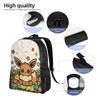 Pokemon Backpack Ita Bag Eeveelution Mochila Solid Camping Zipper Closure Rucksack