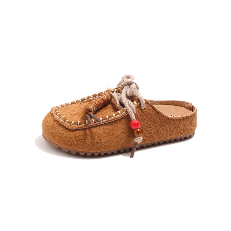 Children Casual Shoes for Girls Autumn New Fashion Korean Style Soft Bottom Anti-slippery Versatile Retro Outside Mules