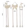 Wooden Swan Bow Shape Baby Hair Clips Holder Hanging Pendant Portable Hairband Storage Pendant Organizer Wall Ornaments