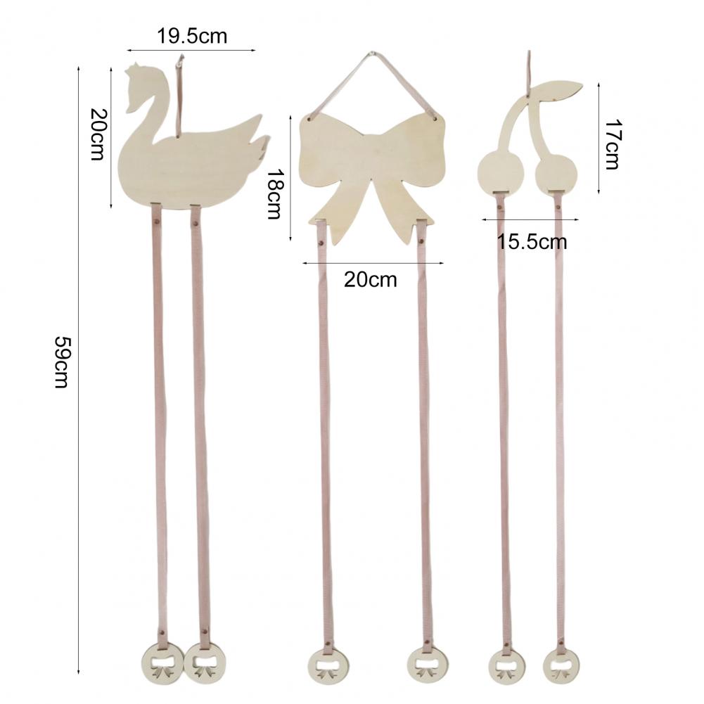 Wooden Swan Bow Shape Baby Hair Clips Holder Hanging Pendant Portable Hairband Storage Pendant Organizer Wall Ornaments