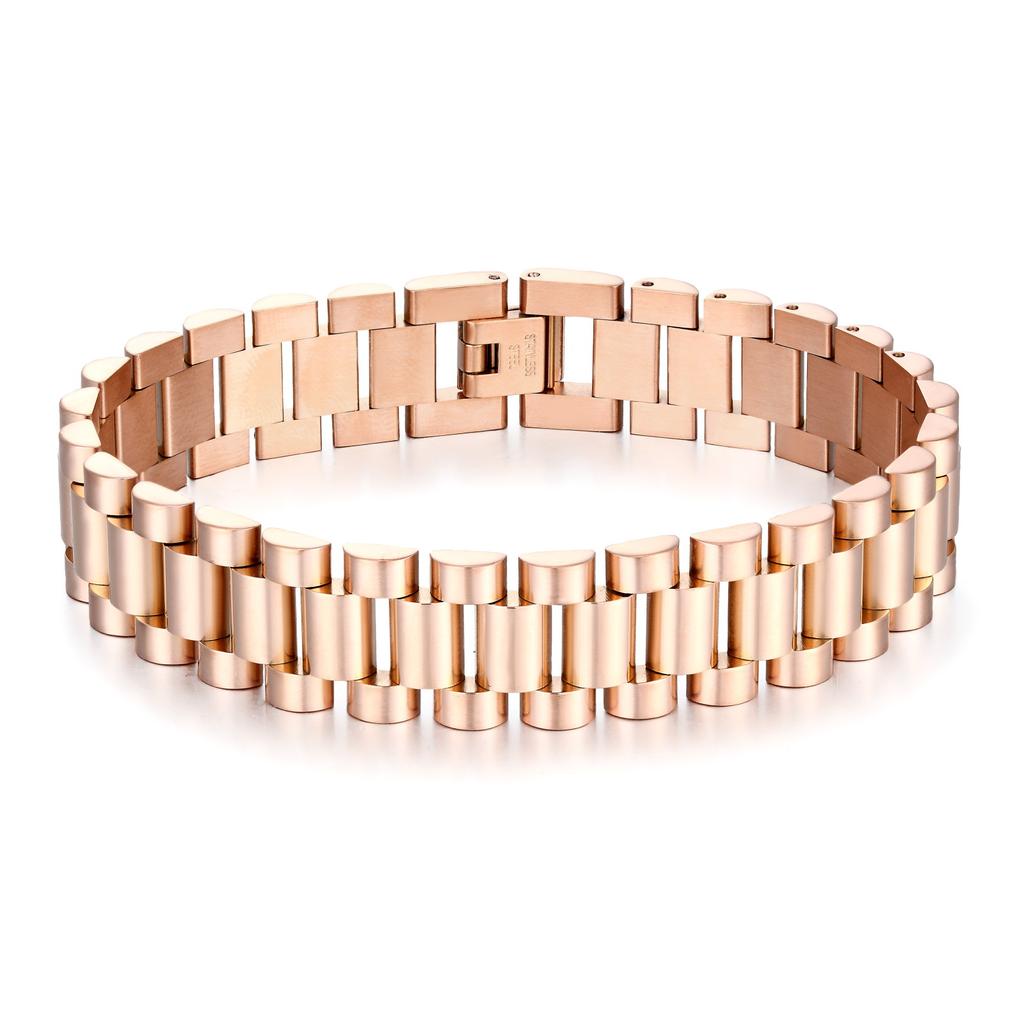 Titanstahlarmband, modisches und personalisiertes 15-mm-Edelstahl-Herrenuhrenarmband, Edelstahl-Paararmband