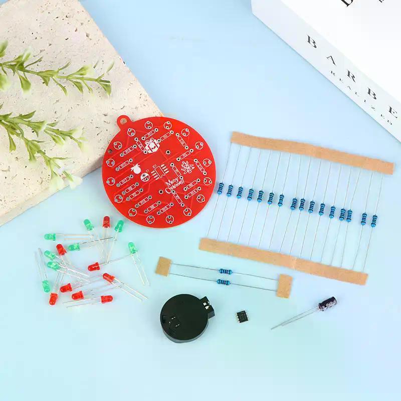 NE555 Timer Module DIY Soldering Kit - Dual-Color Flashing LEDs Soldering Practice Set for Arduino-Compatible Systems