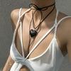 Goth Love Heart Clavicle Chain Women Girls Wedding Jewelry Party Birthday Gift