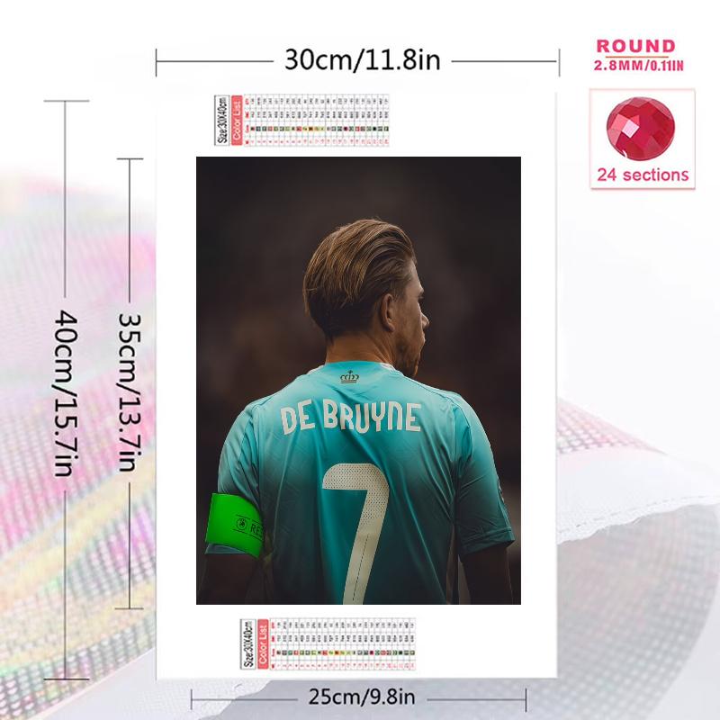 De Bruyne Pattern 3pcs 100% Round Full Drill 5D DIY Diamond Painting Embroidery Cross Stitch Rhinestone Décor