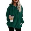 Winter Dick Warm Einfarbige Damen Langarm Hoodies Reißverschluss Kapuzenpullover