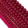 1 Strand Natural Purple Red Chalcedony Stone Beads 4 6 8 10 12mm Round Gemstone Beads for Jewelry Making DIY Bracelets Necklace