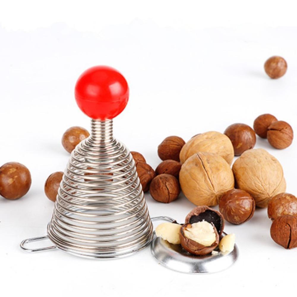 Effective Walnut Plier Stainless Steel Nut Shell Opener Spiral Spring Nutcracker  Kids