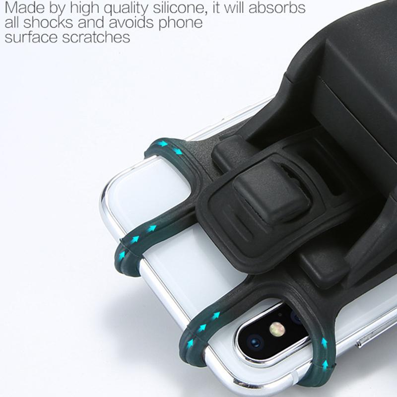 Universal Phone Silicone Holder Bicycle Motorcycle Mobile  Buckle Pull Non-slip Adjustable Bike Handle GPS Mount barracket Stand