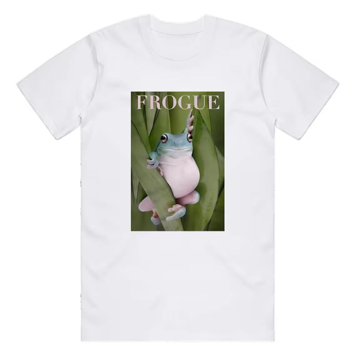 Frogue TShirt Streetwear Short Sleeve Graphic Unisex WOMEN Stylish Harajuku Unisex Tops S