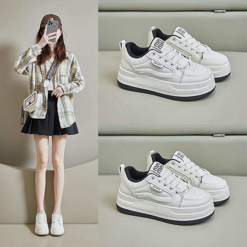 "2025 Spring Korean White Sneakers – Trendy Height-Boosting Casual Shoes for Women, Style Y8613"