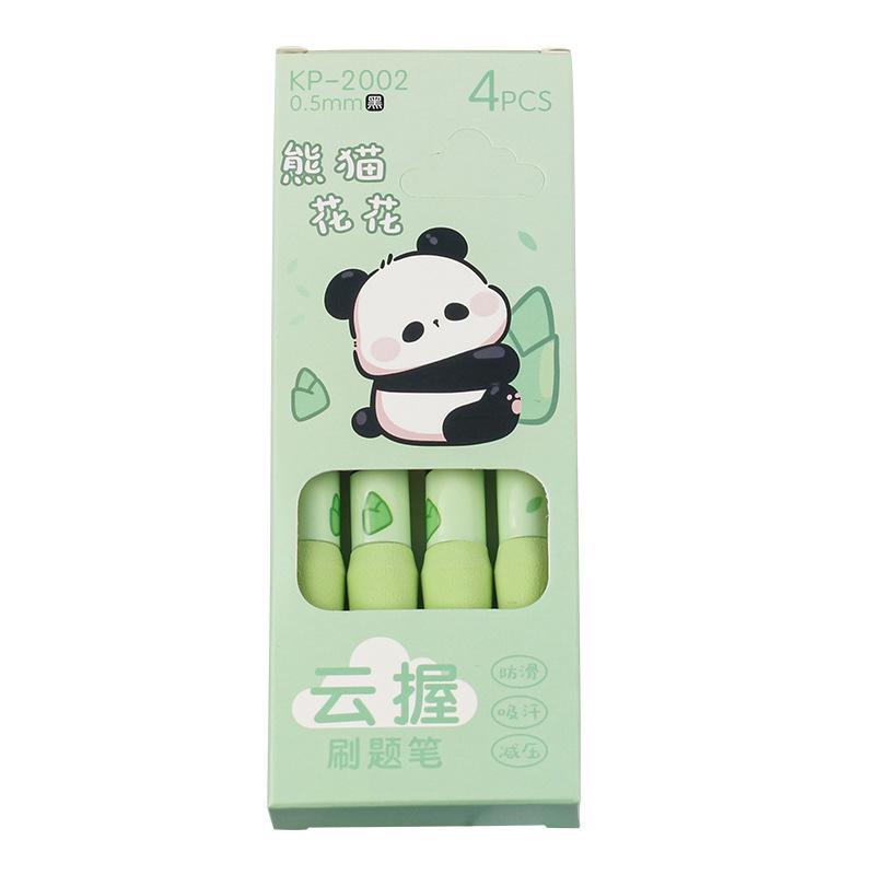 4Pcs Cartoon Capybara Panda Erasable Pressing Gel Pen Quick Drying Ballpoint Pen Fashion Signature Pen Writing Tools