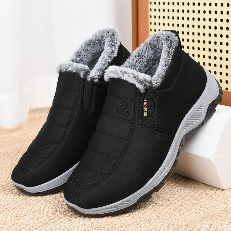 New Winter Men's Shoes Mens Thick Fur Non-slip Boots Male Outdoor Ankle Snow Boots Light Warm Walking Cotton Shoes Botas Homme