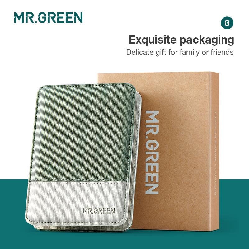 MR.GREEN Maniküre Set 8-teilig – Edelstahl Nagelpflege Mit PU Ledertasche, Grau, Für Zu Hause & Unterwegs