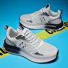 Mens Mesh Breathable Lacing Thick Sole Wearable Grip Clash Color Casual Shoes Daily Hundred Modeling Sneakers