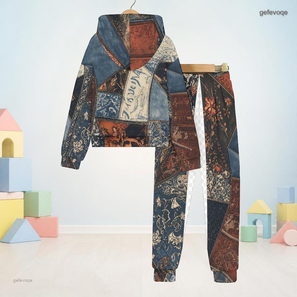 Kids Tie Dye Printed Hooded Long Sleeve Sweatshirt And Cuffed Pants Two Piece Set
