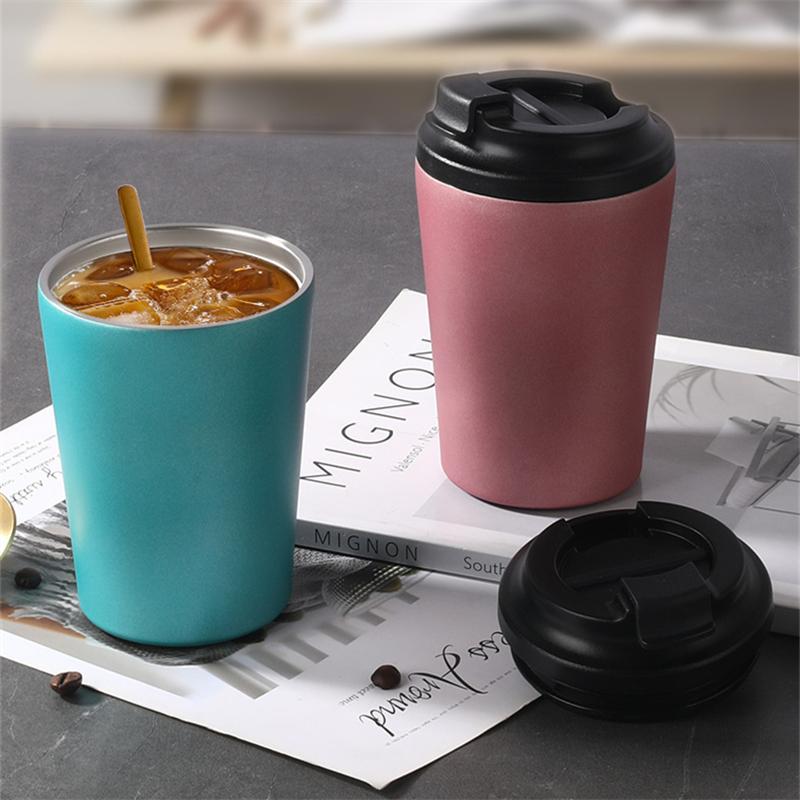Taza de Café Térmica al Vacío Acero Inoxidable Vaso de Viaje Portátil Aislado Tazas para Leche Agua Vajilla para Hogar Oficina