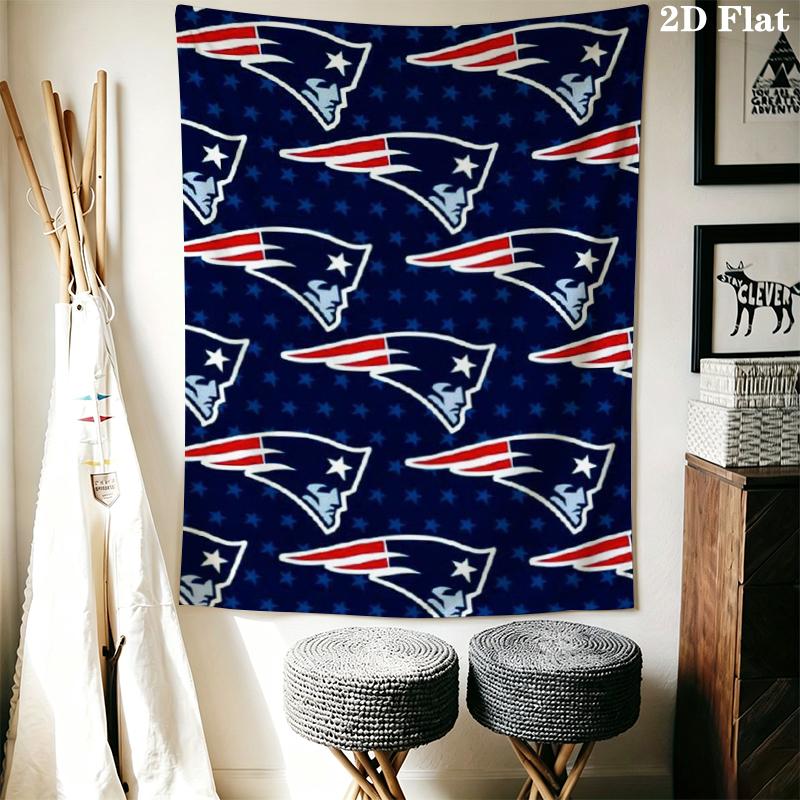 New England Patriots Wall Tapestry Aesthetic Wall Hanging Printed Fabric Blanket Decorative Tapestries for Bedroom Living Room Home Decor