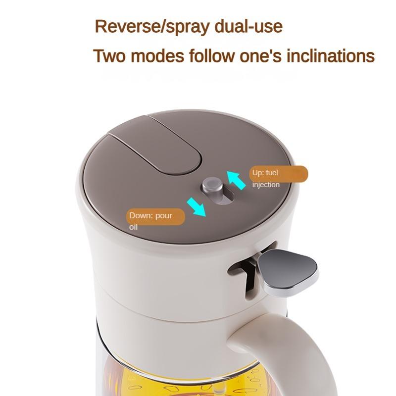 Spray/pour 2-in-1 Oil Kettle for Kitchen Cooking, Press-open Glass Oil Container To Prevent Leaks, Maple Syrup Dispenser Is Leak