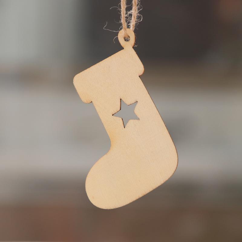 Christmas Decorations Wooden Christmas Tree Decorations Hanging Home Hanging Items Pack of 10 Pieces