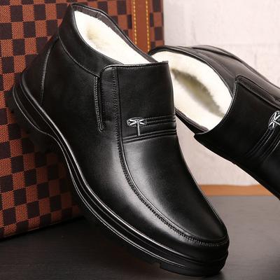 Winter New Men's Chelsea Boots Genuine Leather Boots Warm Cotton Shoes