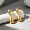 Women European‑American Titanium‑Steel Abstract Curve X‑Shaped Personalized Earrings