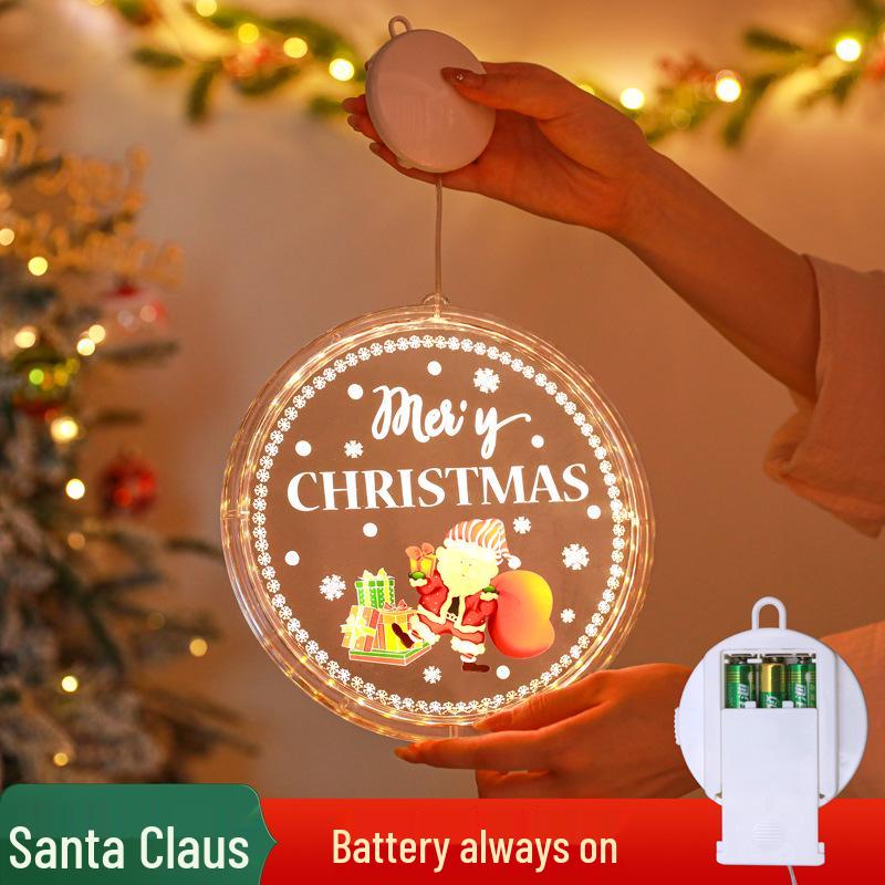 Battery-Operated LED Christmas Luminous Letter String Lights with Suction Cups