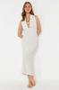 Women's Style Dress Black Maxi Woven Backless Linen Blend Beach Dress