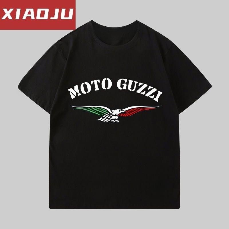 Short Sleeve T-Shirt Men's Trend Brand Personalized Fashion MOTO GUZZI Motorcycle Printed T-Shirt Men's Trend Ins Loose