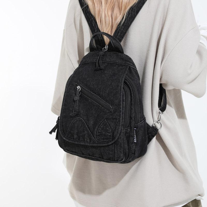 Dámský retro batoh s velkou kapacitou džínový batoh