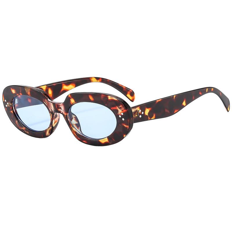 Classic Rivet Oval Sunglasses Women For Men  Vintage Sun Glasses Punk Popular Big Frame  Outdoor Travel Eyeglasses Uv400