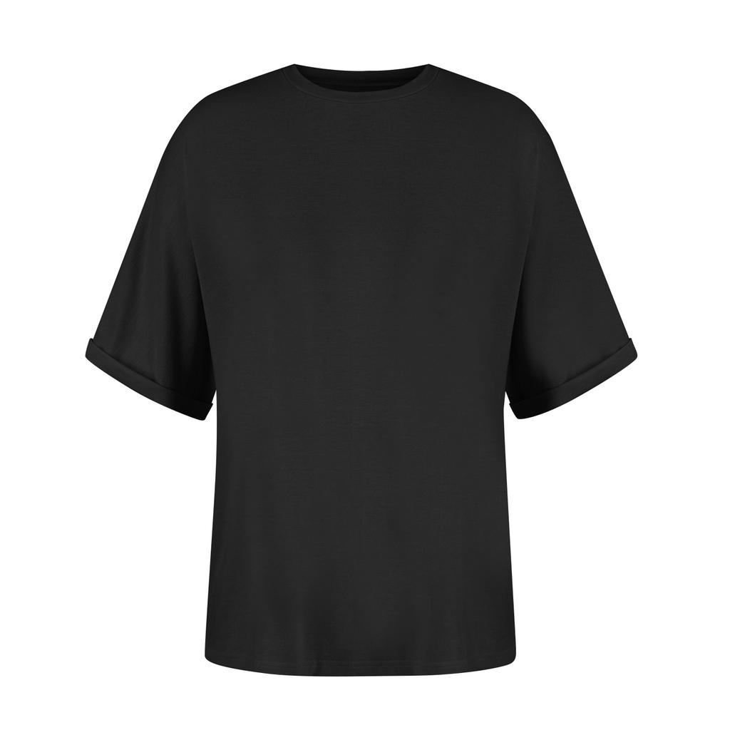 Women's Loose Oversized Solid Rround Neck, Shoulder Length Short Sleeved T-shirt Top